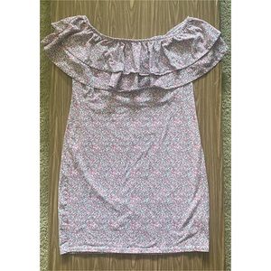 H&M floral off the shoulder ruffle dress